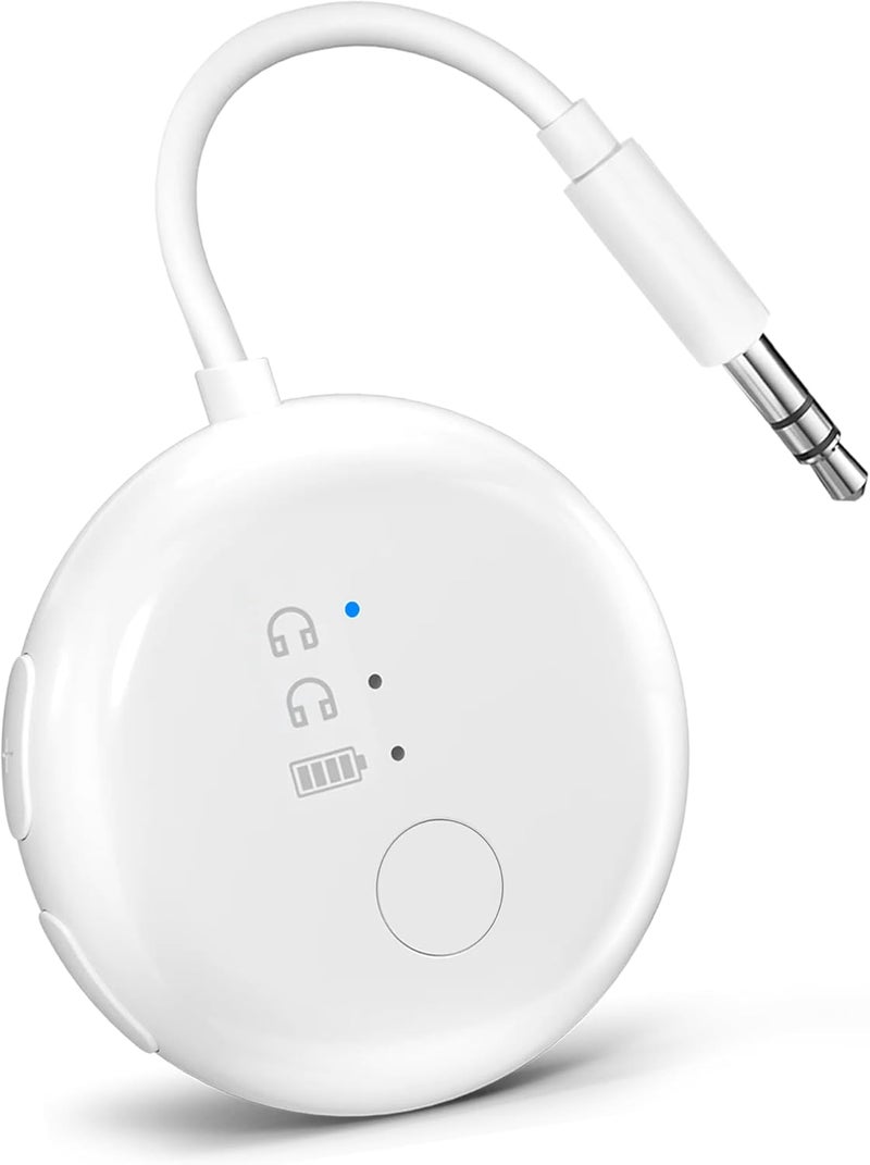 Avantree ساوندجيت R1 – محول بلوتوث للطائرات لمدة 25 ساعة لجميع AirPods (Pro/Max) مع شريحة كوالكوم و aptX Adaptive، ناقل صوت لاسلكي للسفر بالطائرة، يعمل مع سماعات Bose وغيرها - Image 1